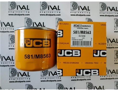 Фильтр масляный 581/M8563, 581/18063, 581/M7012 КПП телескопического погрузчика и экскаватора погрузчика JCB