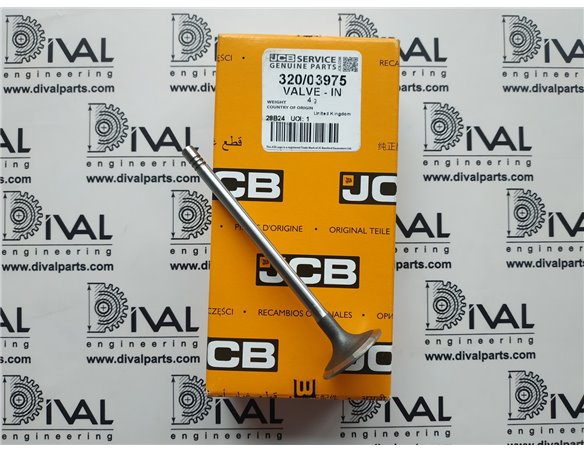 Клапан 320/03975, 320/A3558 ГБЦ двигателя впускной телескопического погрузчика и экскаватора погрузчика JCB