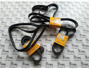 Ремень приводной генератора/вентилятора/кондицилонера клиновой/поликлиновый двигателя JCB Dieselmax/Ecomax T4 и Perkins